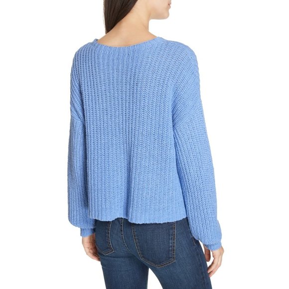 NWT Womens Petite Size Large LP Eileen Fisher Red Cozy Cotton Scoop Neck Sweater - Picture 5 of 7